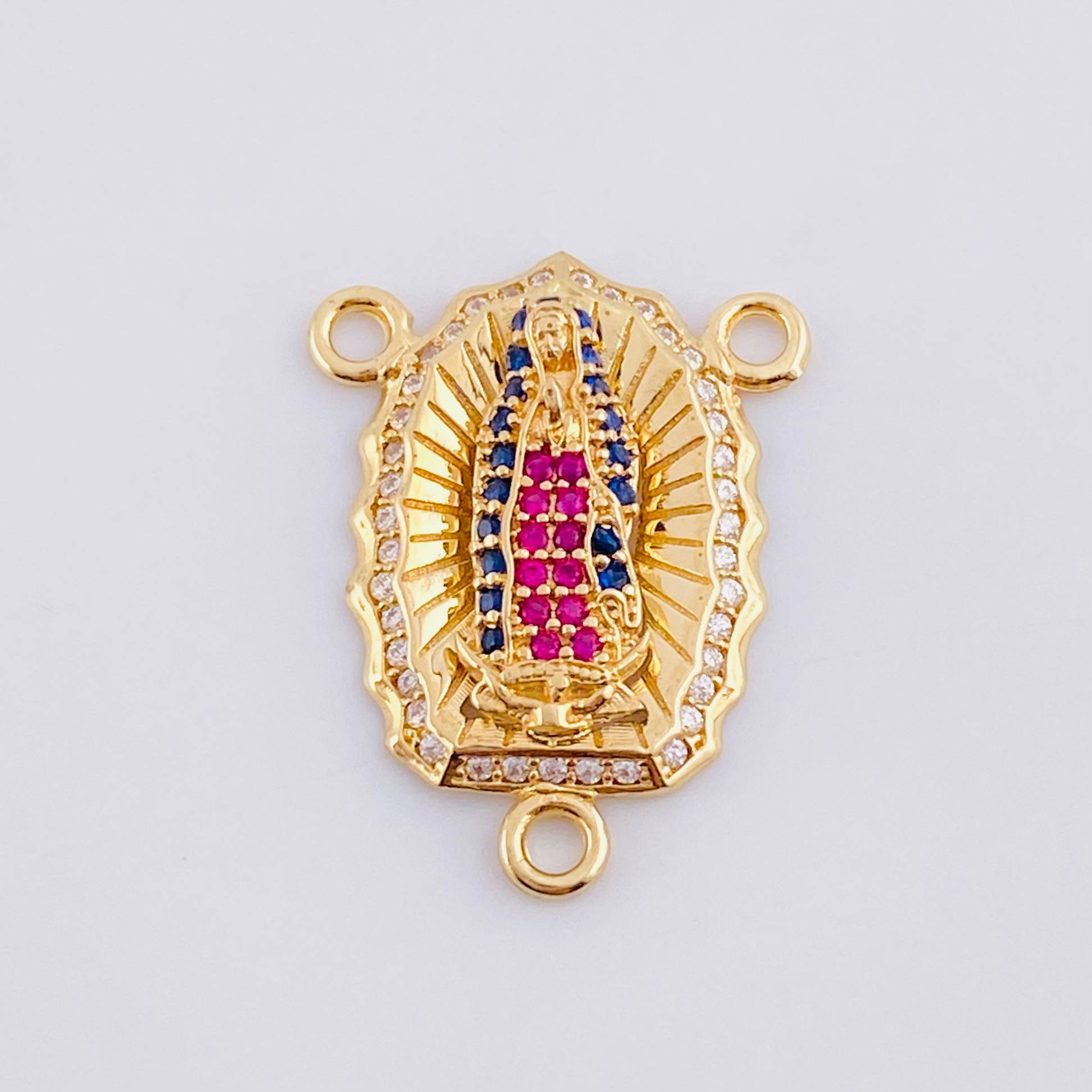 Herraje Crucero Virgen de Guadalupe 2.6g / 2.4cm Oro Amarillo 18K