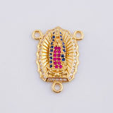 Herraje Crucero Virgen de Guadalupe 2.6g / 2.4cm Oro Amarillo 18K