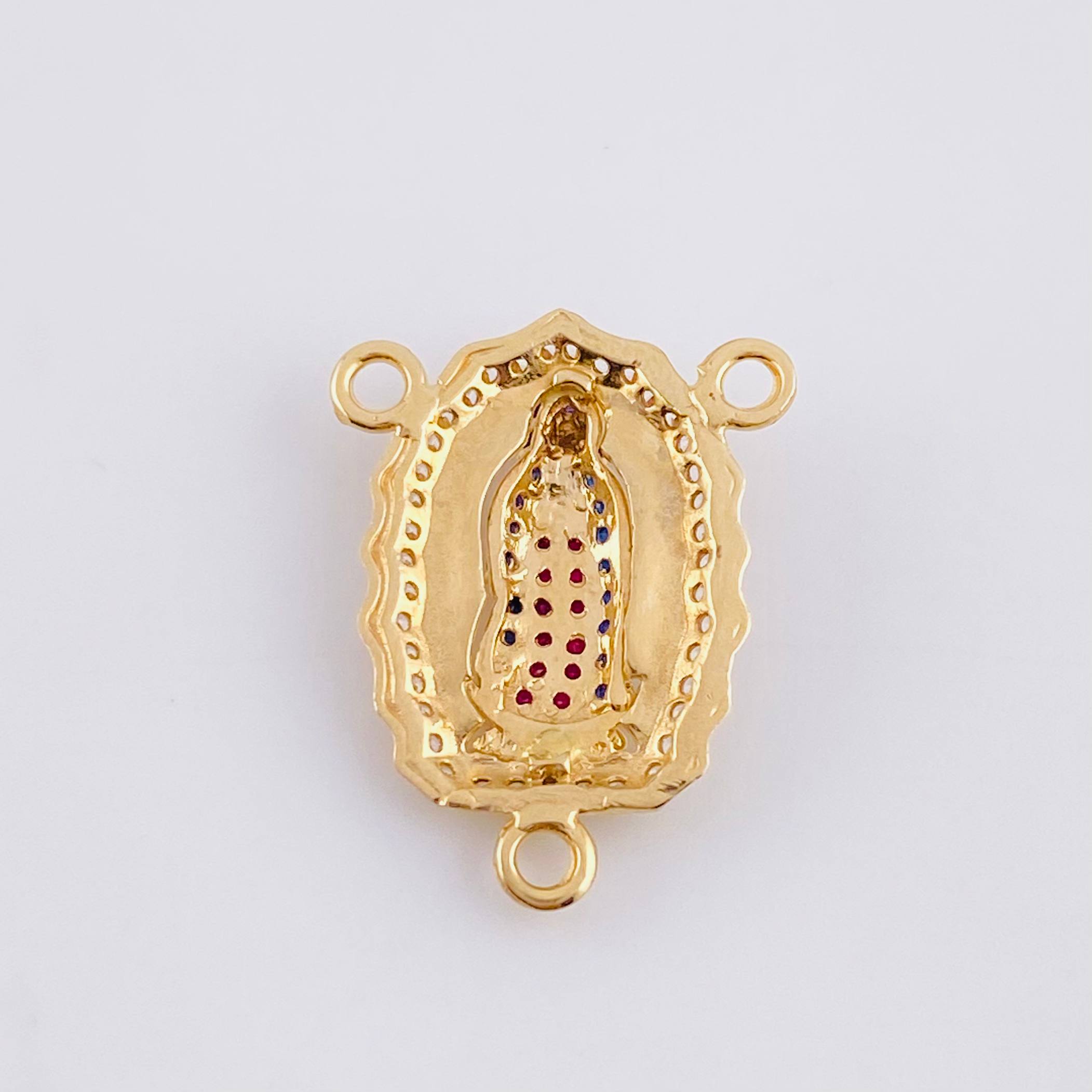 Herraje Crucero Virgen de Guadalupe 2.6g / 2.4cm Oro Amarillo 18K