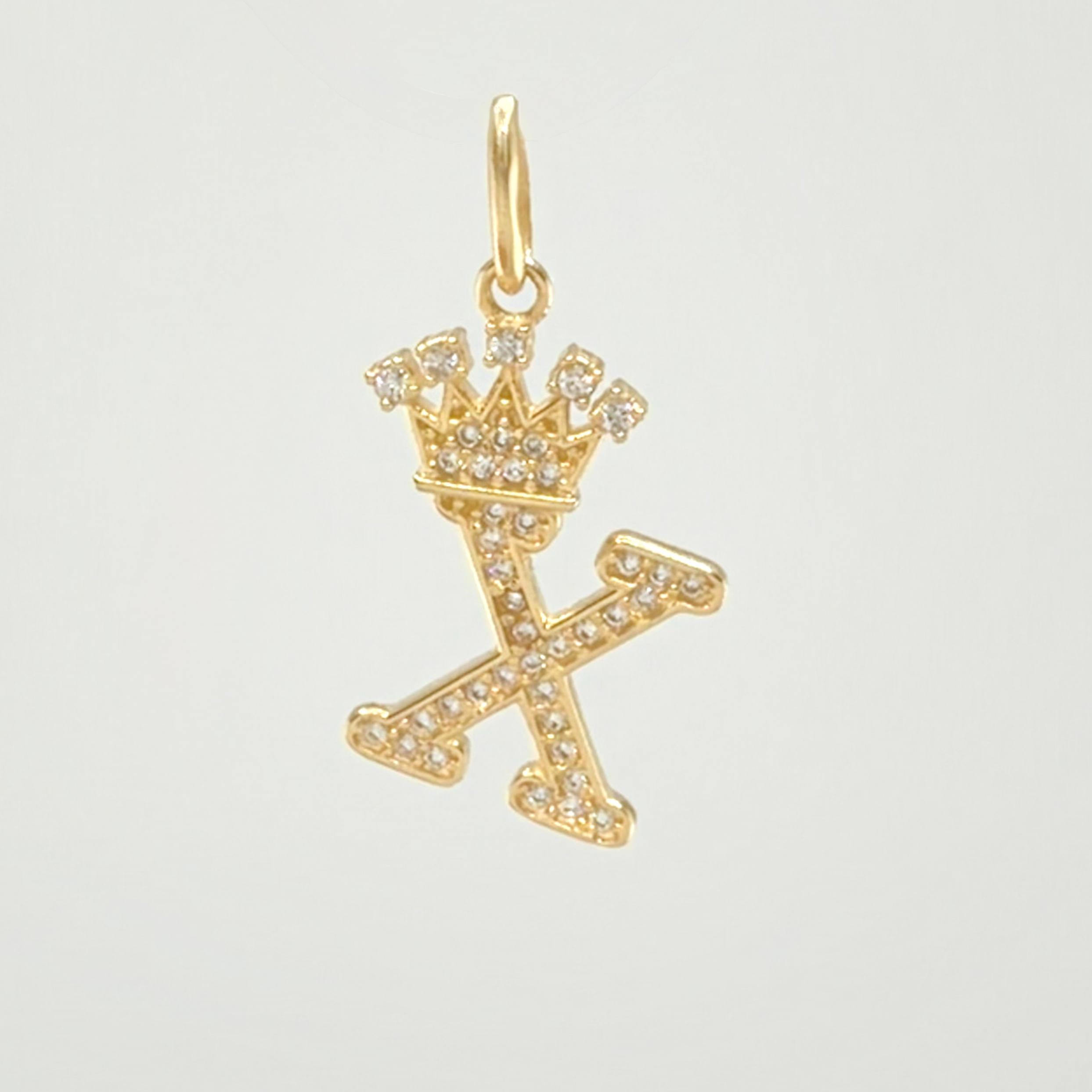 Dije Corona Letra X 1.9gr / 2.7cm / Oro Amarillo 18K