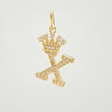 Dije Corona Letra X 1.9gr / 2.7cm / Oro Amarillo 18K