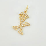 Dije Corona Letra X 2 g / 2.6 cm Oro Amarillo 18K