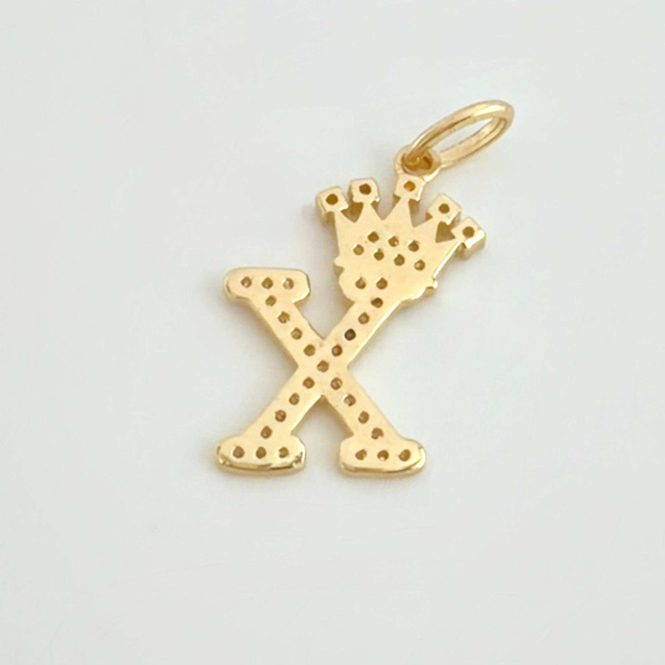 Dije Corona Letra X 1.9 g / 2.6 cm Oro Amarillo 18K