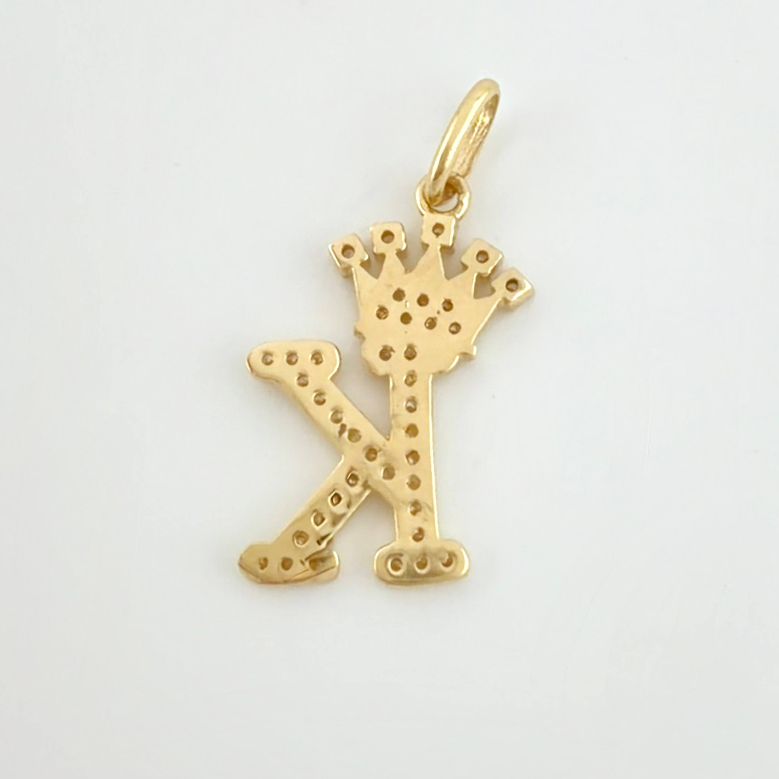Dije Corona Letra K 1.95gr / 2.6cm / Oro Amarillo 18K