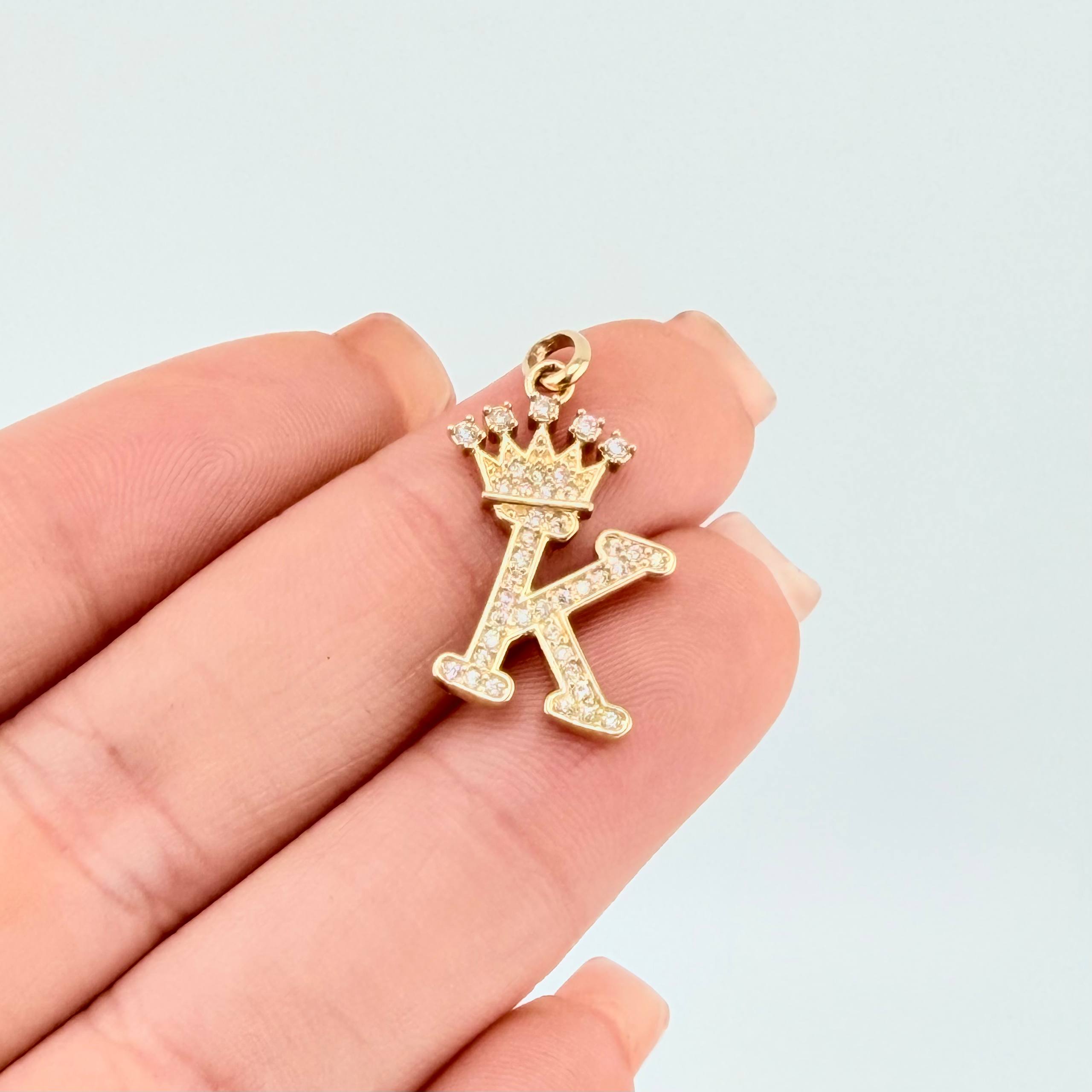 Dije Corona Letra K 1.95gr / 2.6cm / Oro Amarillo 18K