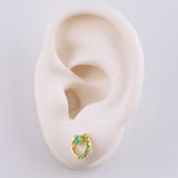 Topos Circulo Gota Parcial Esmeraldas 49pts 2gr / 1cm / Oro Amarillo 18K ©