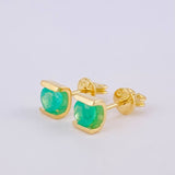 Topos Agarradera Curva Esmeraldas 58pts 1.9gr / 5.7mm Oro Amarillo 18K ©