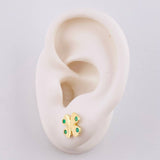 Topos Trebol 4 Hojas Esmeraldas 14pts 2.3gr / 1cm / Oro Amarillo 18K ©