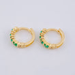Candongas Carril Intercepto Esmaraldas 30pts 2.15gr / 1cm / Oro Amarillo 18K ©