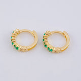 Candongas Carril Intercepto Esmaraldas 30pts 2.15gr / 1cm / Oro Amarillo 18K ©