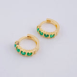 Candongas Carril Intercepto Esmaraldas 30pts 2.15gr / 1cm / Oro Amarillo 18K ©