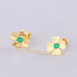 Topos Flor De La Suerte Esmeraldas 17pts 1.95gr / 1.6cm / Oro Amarillo 18K ©