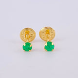 Topos Cuatro Garras Esmeralda 22Pts 0.4 g / 1,1 cm Oro Amarillo 18K