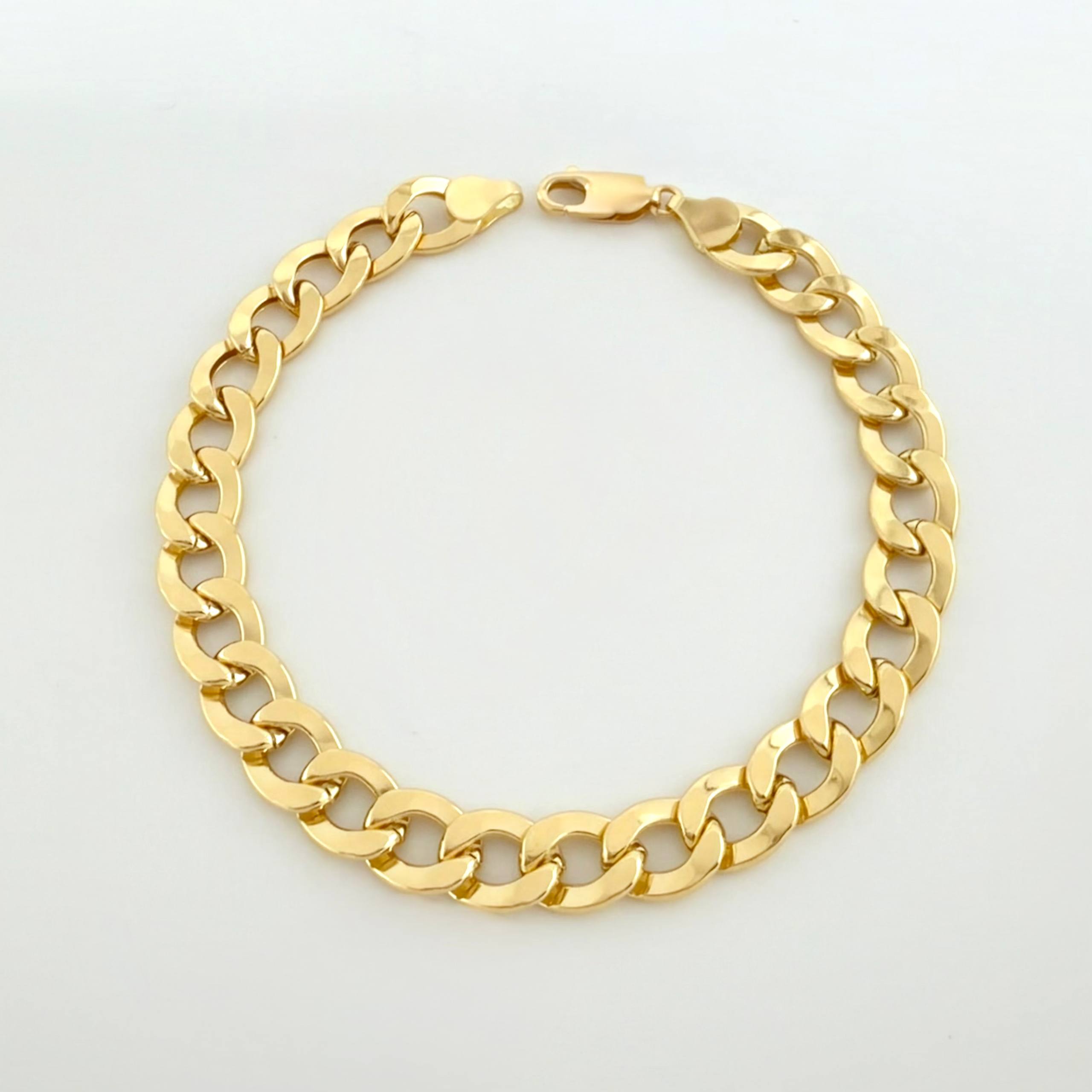Pulso Cubano 11gr / 22cm / 8.7mm Oro Amarillo +1 18K ©