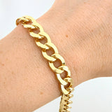 Pulso Cubano 11gr / 22cm / 8.7mm Oro Amarillo +1 18K ©