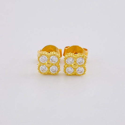 Topos Flor Trebol 1.4 g / 5.8 mm Oro Amarillo 18K