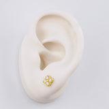 Topos Flor Trebol 1.35 g / 5.6 mm Oro Amarillo 18K