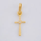 Dije Cruz Lisa 0.45 g / 1.7 cm Oro Amarillo 18K