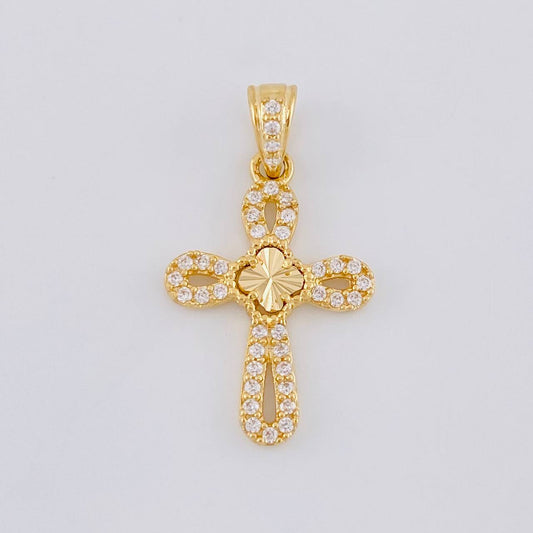 Dije Cruz Trebol 1.2g / 2.4cm Oro Amarillo 18K