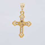 Dije Cruz Trebol Diamantado Florencial 1.2 g / 2,4 cm Oro Amarillo 18K Nac.Esp.