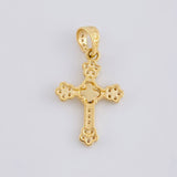 Dije Cruz Trebol Diamantado Florencial 1.3 g / 2.3 cm Oro Amarillo 18K Nac.Esp.*