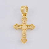 Dije Cruz Trebol Diamantado Florencial 1.15 g / 1.3 cm Oro Amarillo 18K Nac.Esp.
