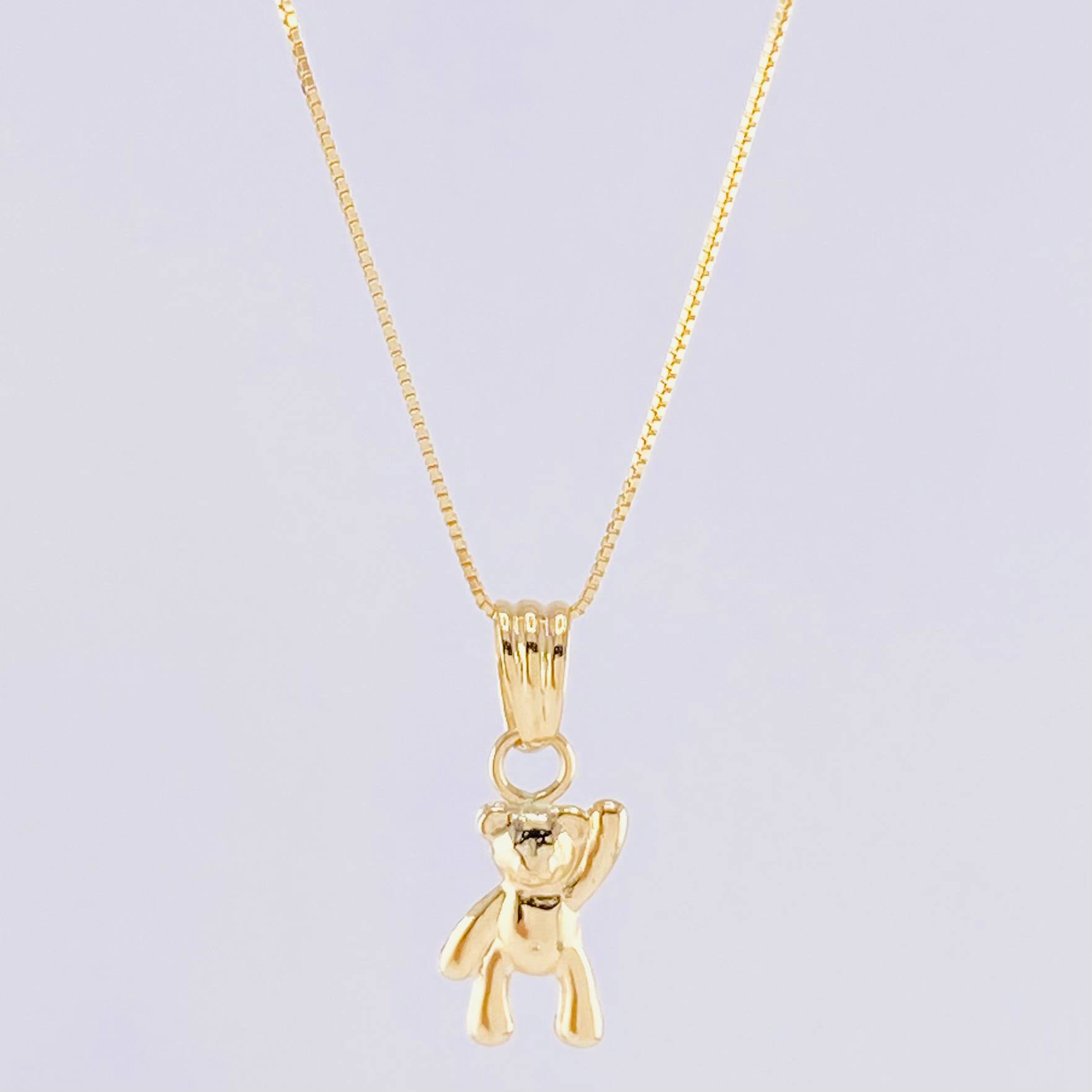Set Cadena Veneciana + Dije Oso Mano Arriba / 1.65 g / 50.2 cm Oro Amarillo 18K