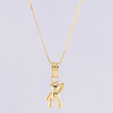 Set Cadena Veneciana + Dije Oso Mano Arriba / 1.65 g / 50.2 cm Oro Amarillo 18K