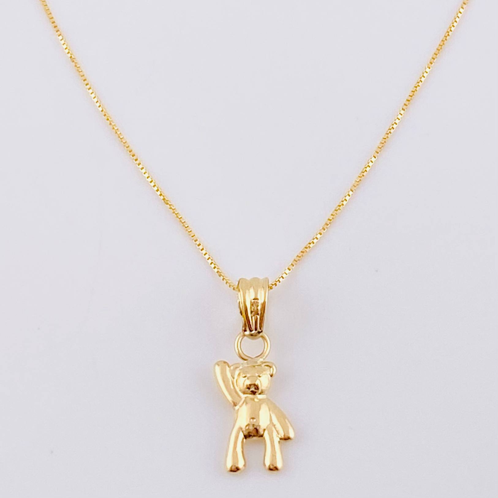 Set Cadena Veneciana + Dije Oso Mano Arriba / 1.65 g / 50.2 cm Oro Amarillo 18K