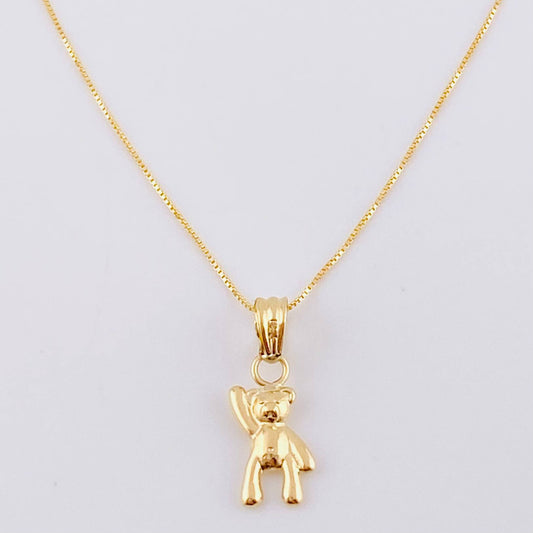 Set Cadena Veneciana + Dije Oso Mano Arriba / 1.65 g / 50.3 cm Oro Amarillo 18K