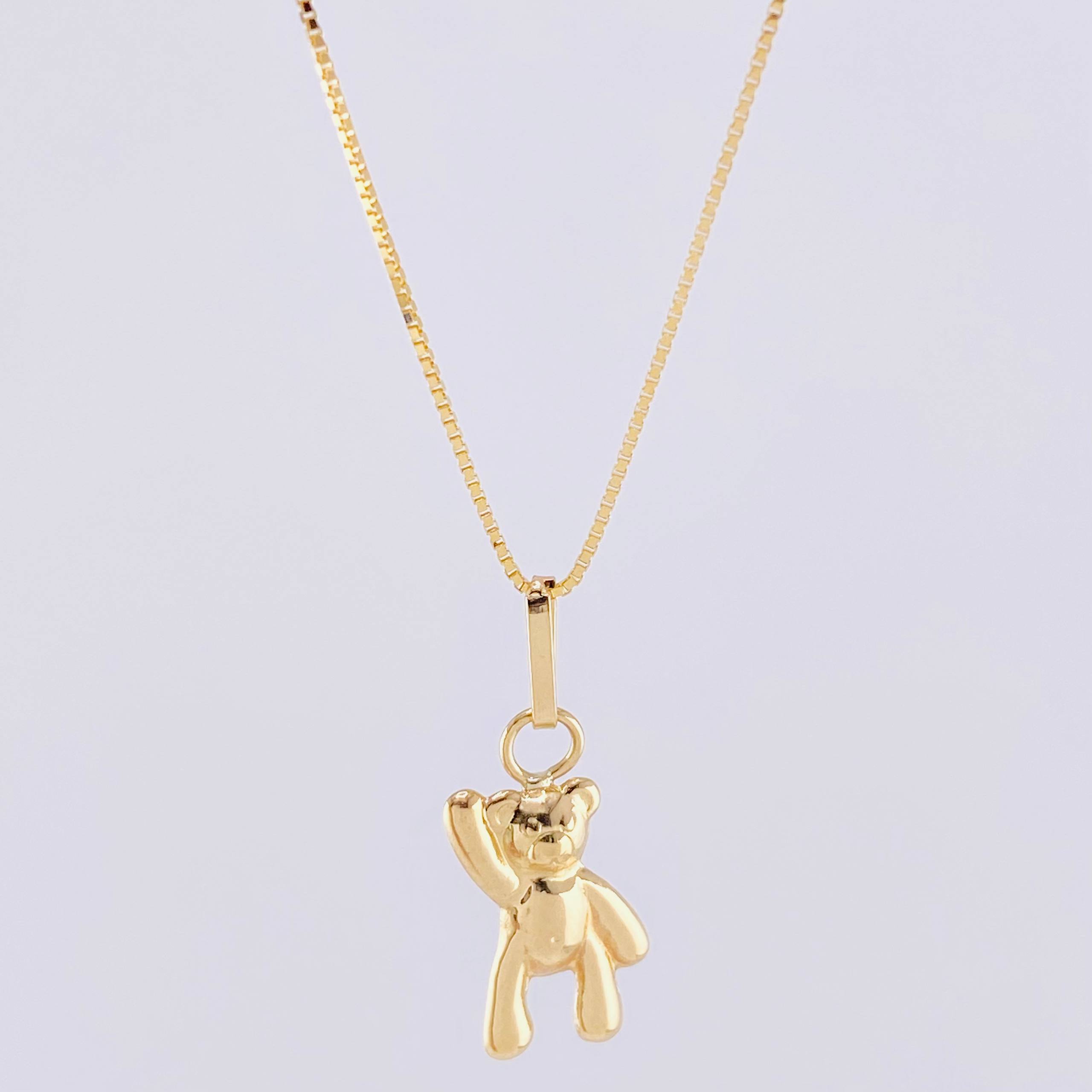 Set Cadena Veneciana + Dije Oso Mano Arriba / 1.45 g / 50.1 cm Oro Amarillo 18K