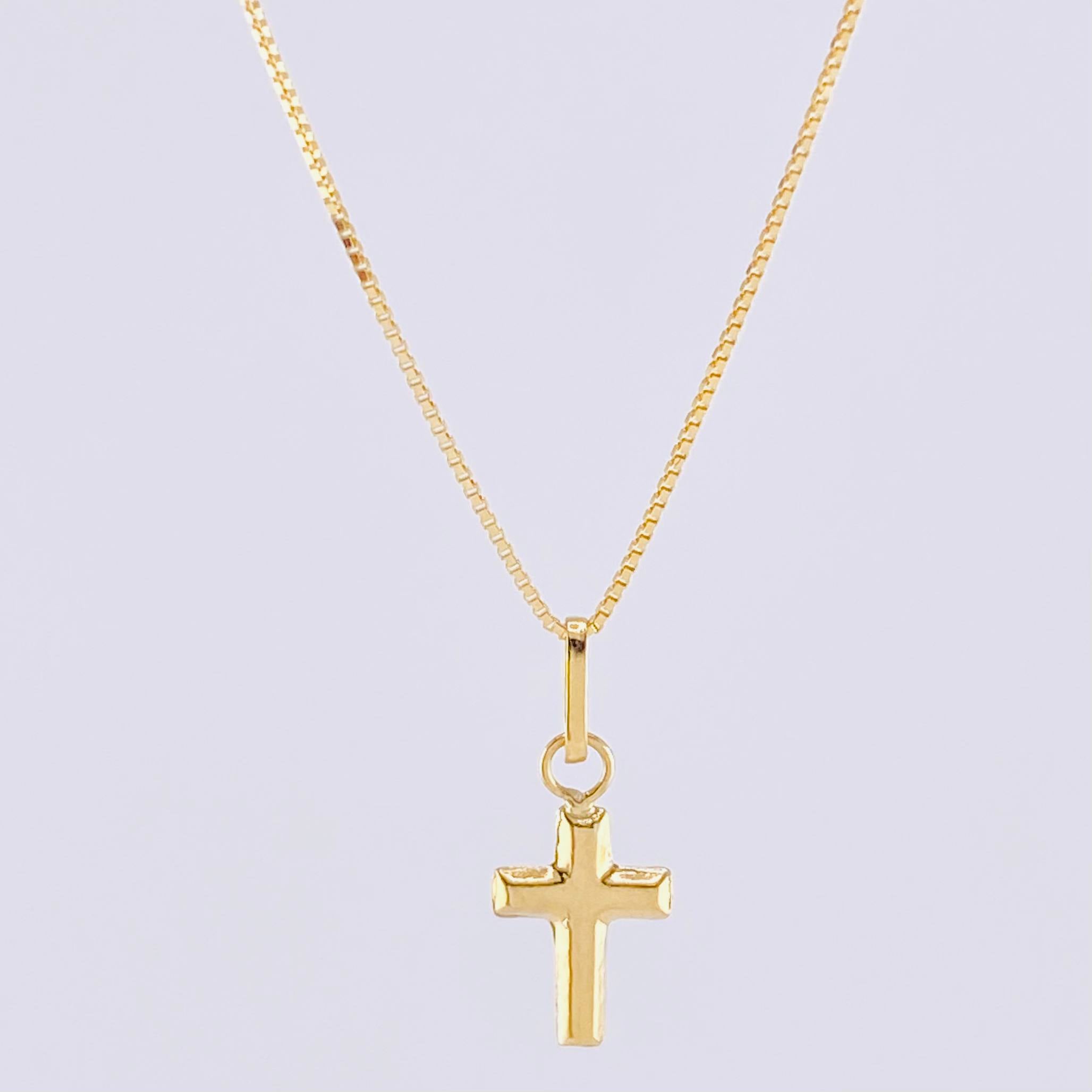 Set Cadena Veneciana + Dije Cruz / 1.35 g / 50.1 cm Oro Amarillo 18K