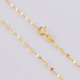 Set Cadena Flor Espejo + Dije Virgen Milagrosa / 1.3 g / 45.1 cm Oro Amarillo 18K