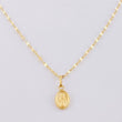 Set Cadena Flor Espejo + Dije Virgen Milagrosa / 1.2 g / 45.2 cm Oro Amarillo 18K