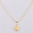 Set Cadena Flor Espejo + Dije Virgen Milagrosa / 1.3 g / 45.1 cm Oro Amarillo 18K