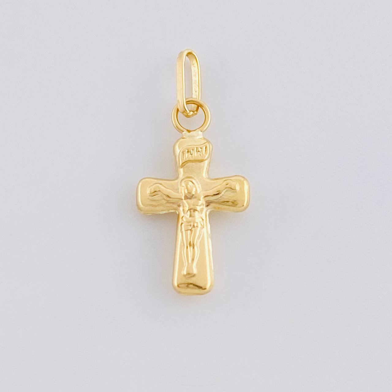 Dije Cruz Cristo Liso 0.4 g / 2 cm Oro Amarillo 18K