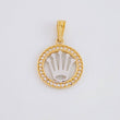 Dije Circulo Corona 1.5g / 2.2cm Dos Oros Amarillo Blanco 18K