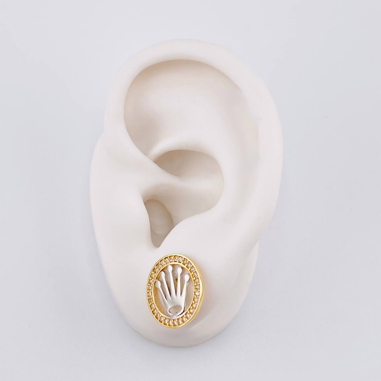 Topos Circulo Corona 2.95g / 14mm Dos Oros Amarillo Blanco 18K