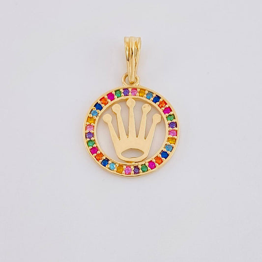 Dije Circulo Corona 1.45g / 2.2cm Oro Amarillo 18K
