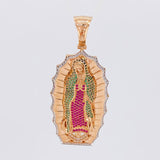 Dije Virgen de Guadalupe 17.5g / 6.3cm Dos Oros Blanco Rosa 18K