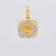 Dije Corona 2.8g / 2.3cm Dos Oros Amarillo Blanco 18K