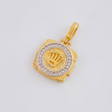 Dije Corona 2.8g / 2.3cm Dos Oros Amarillo Blanco 18K