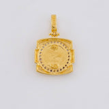 Dije Corona 2.8g / 2.3cm Dos Oros Amarillo Blanco 18K