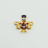 Herraje Pato Bolsa Dinero 1.45gr / 1.6cm / Dos Oros Amarillo Blanco 18K ©