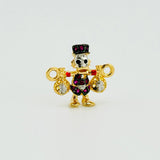 Herraje Pato Bolsa Dinero 1.45gr / 1.6cm / Dos Oros Amarillo Blanco 18K ©