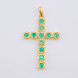 Dije Cruz Circulos Esmeraldas 1.7 Qts 1.75gr / 3.5cm / Oro Amarillo 18K ©