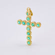 Dije Cruz Circulos Esmeraldas 1.7 Qts 1.75gr / 3.5cm / Oro Amarillo 18K ©