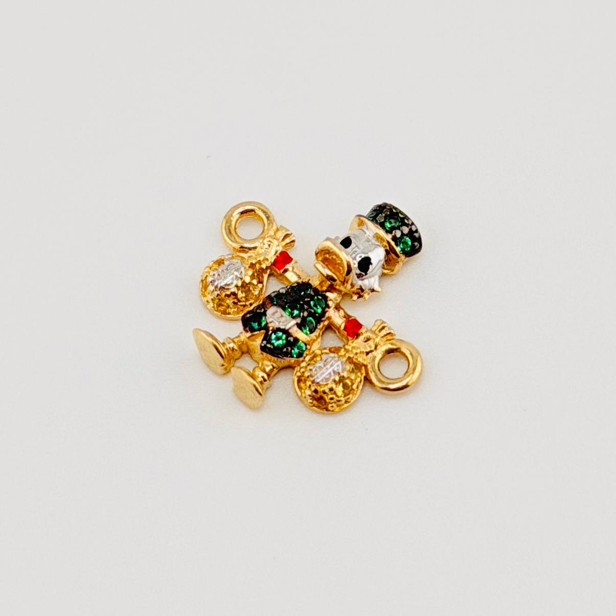 Herraje Pato Bolsa Dinero 1.5gr / 1.6cm / Dos Oros Amarillo Blanco 18K ©