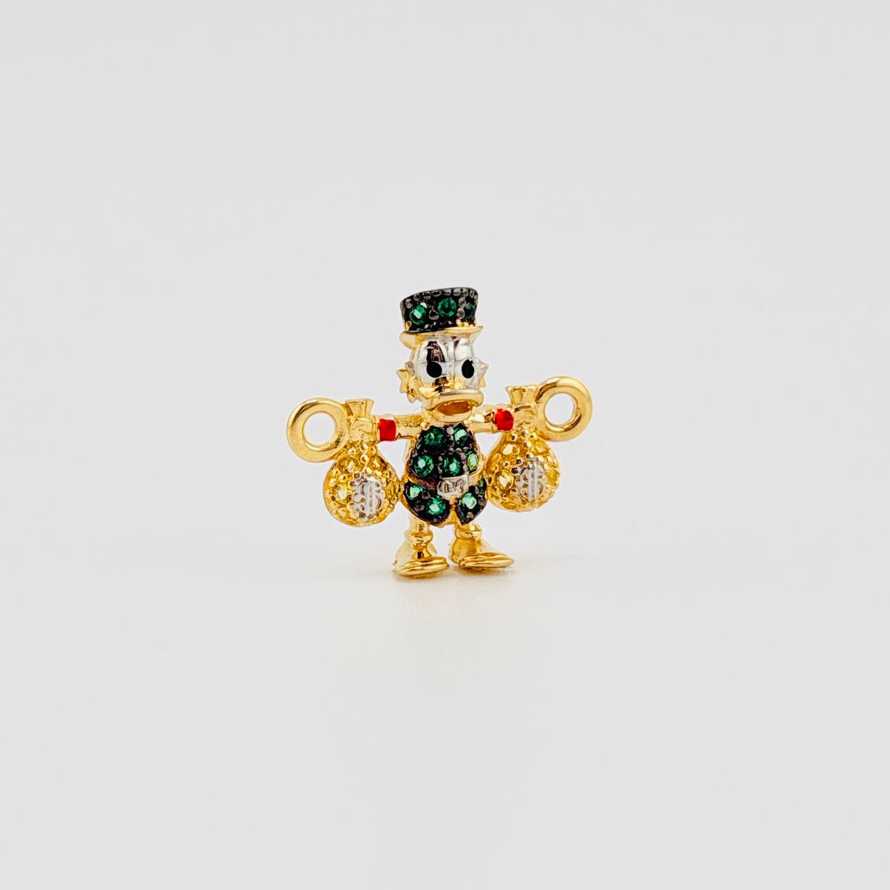 Herraje Pato Bolsa Dinero 1.5gr / 1.6cm / Dos Oros Amarillo Blanco 18K ©