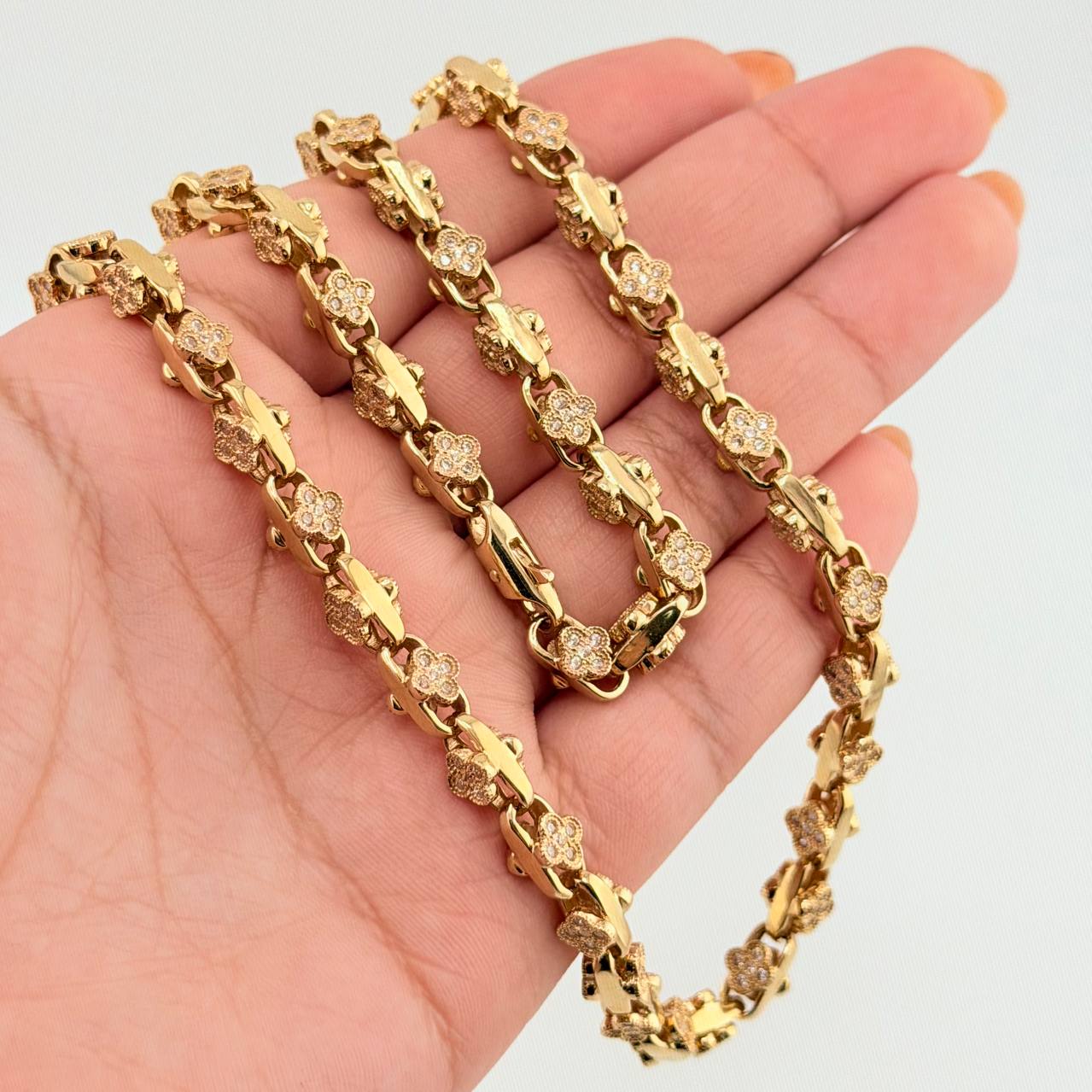 Cadena Rustica Trebol 78.65gr / 65cm / 5.6mm Oro Amarillo 18K ©